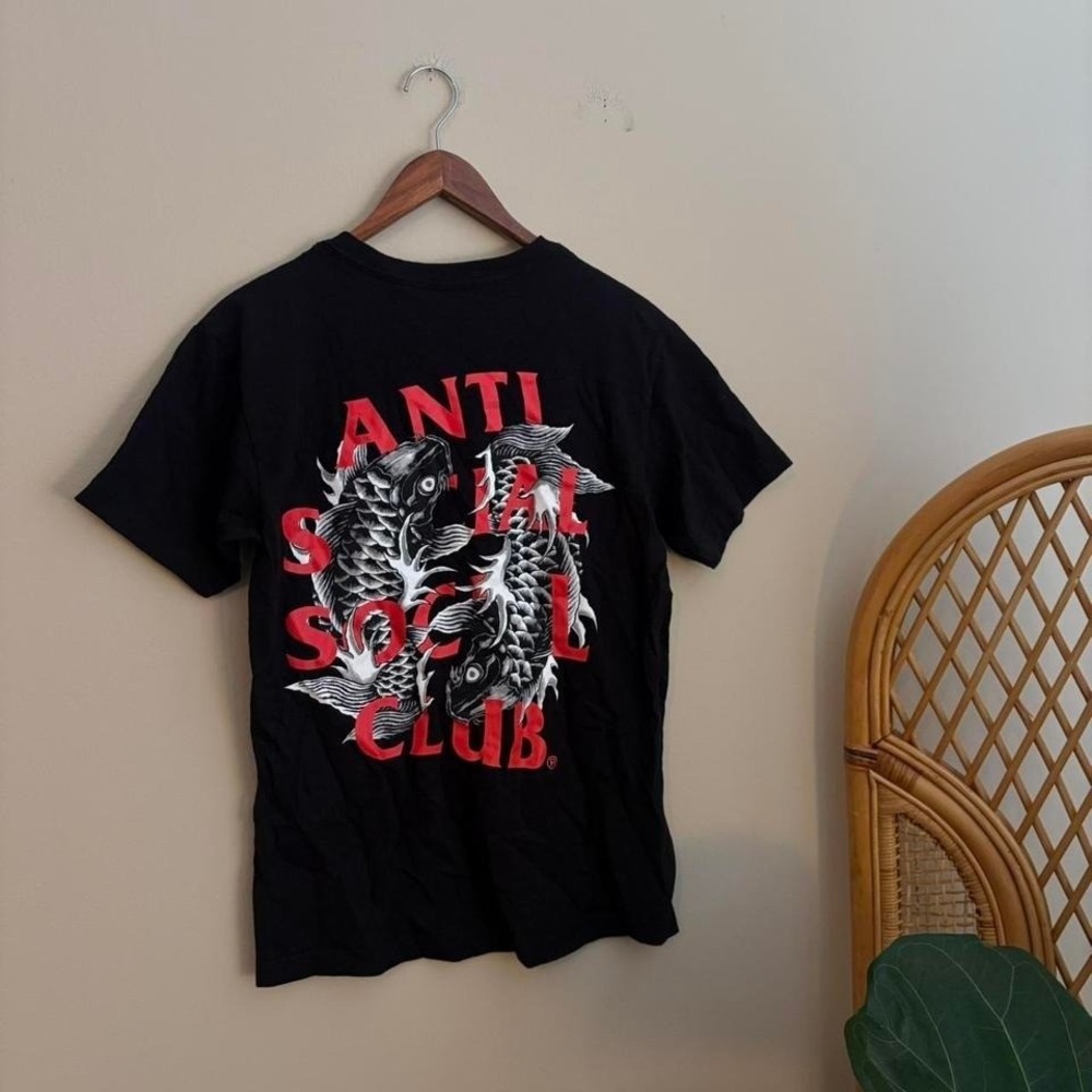 Modern Streetwear Authentic Anti Social Social Club Koi Fish Graphic T Shirt Lrg